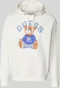 Guess hoodie met labelprint en kangoeroezak