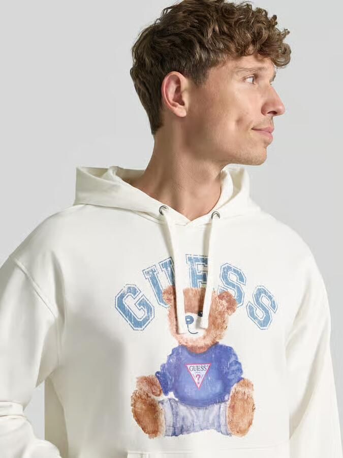 Guess hoodie met labelprint en kangoeroezak