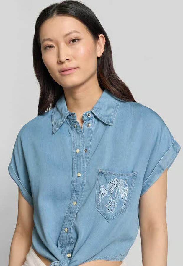 Guess jeansblouse met borstzak model 'AMBRA'