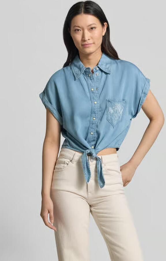 Guess jeansblouse met borstzak model 'AMBRA' - Foto 2