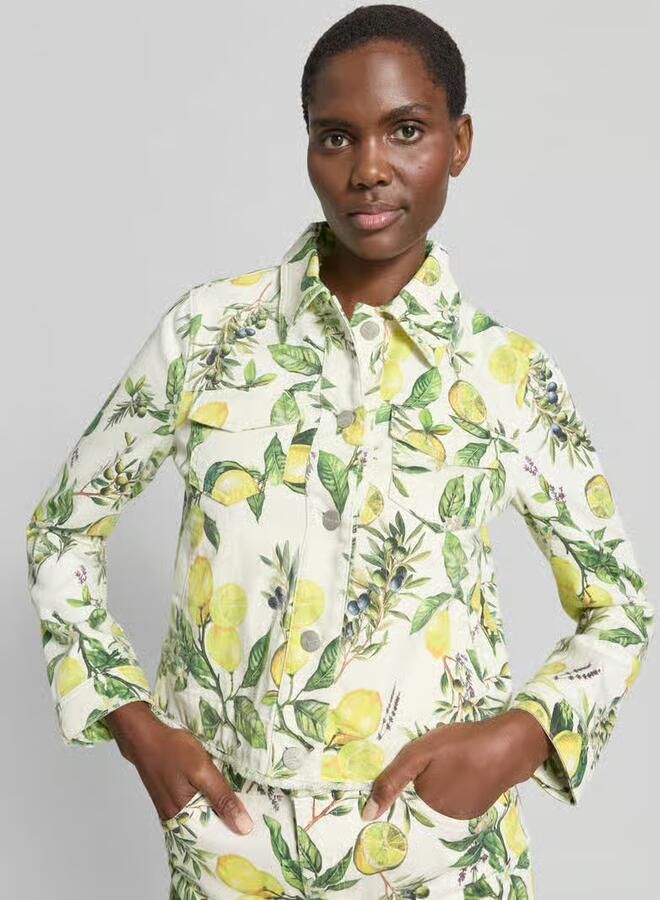 Guess jeansjack met franserand en borstzakken