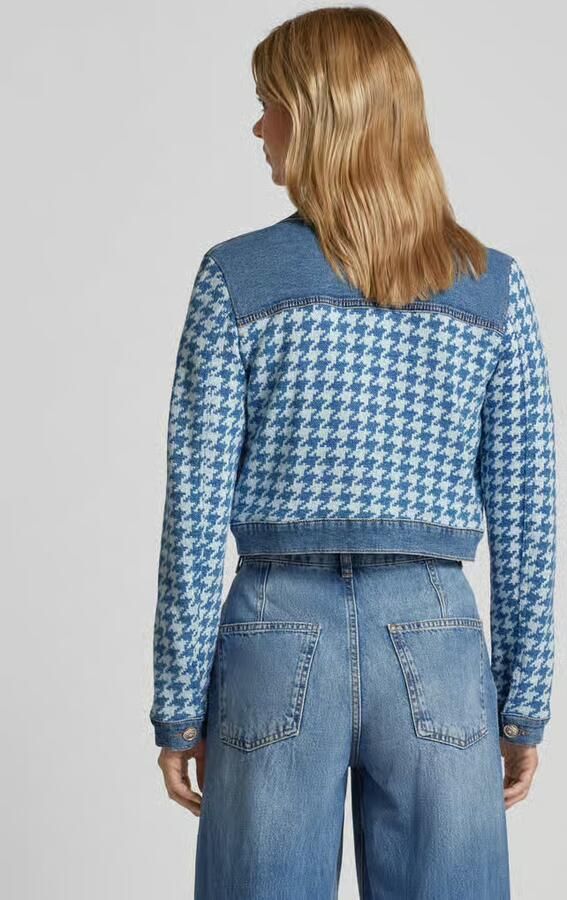 Guess Kort jeansjack met pied-de-poule-motief