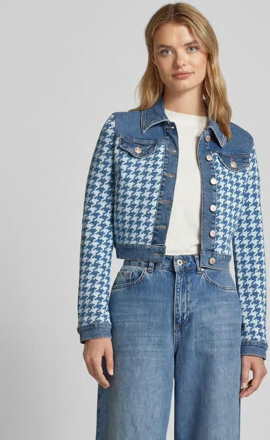 Guess Kort jeansjack met pied-de-poule-motief - Foto 2