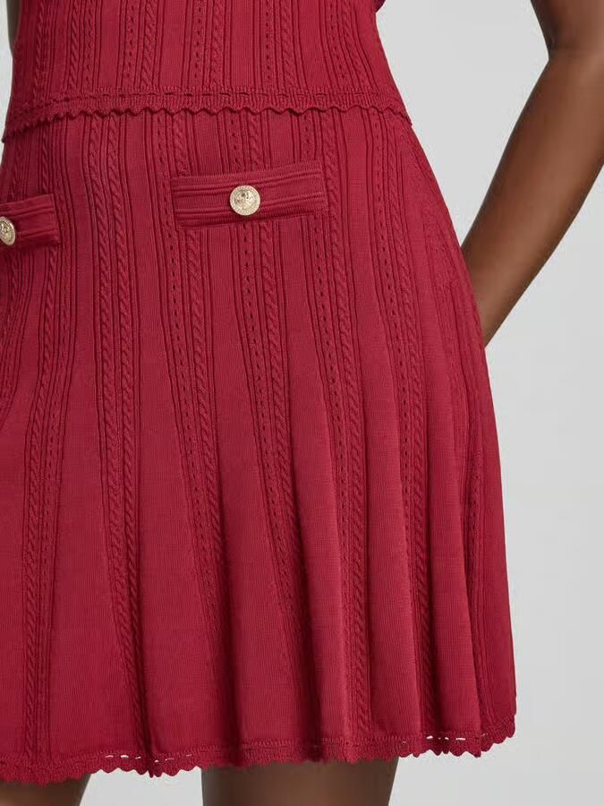 Guess Knie-lange gebreide rok van viscosemix met steekzakken