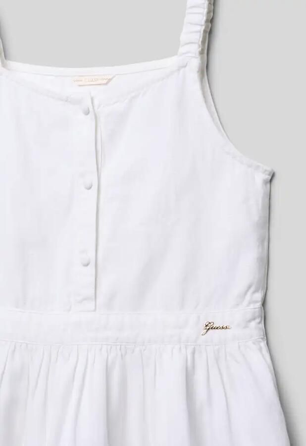 Guess Knielange jurk met korte knoopsluiting en labeldetail