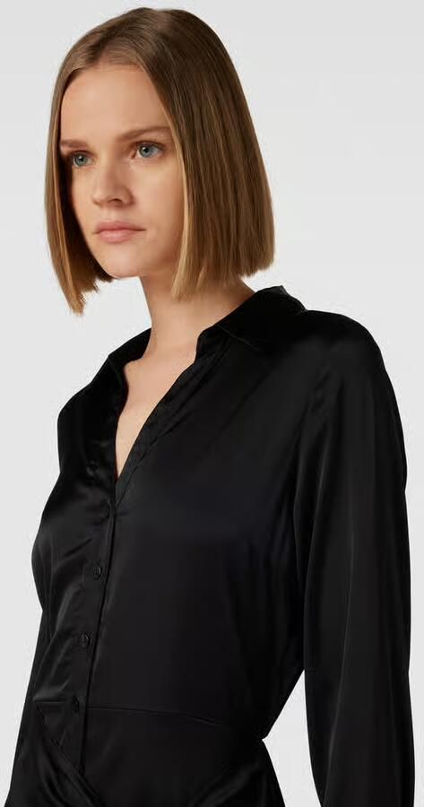 Guess Satijnen wikkeljurk Noir collectie Black Dames