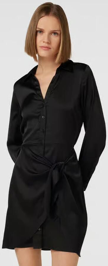 Guess Satijnen wikkeljurk Noir collectie Black Dames - Foto 2