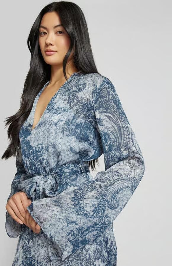 Guess Knielange jurk met strikceintuur model 'SIBILLA'
