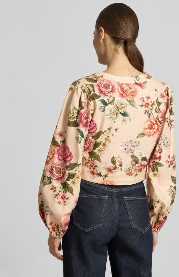 Guess Kort blouse van mix van linnen en viscose model 'SHIRLEY'