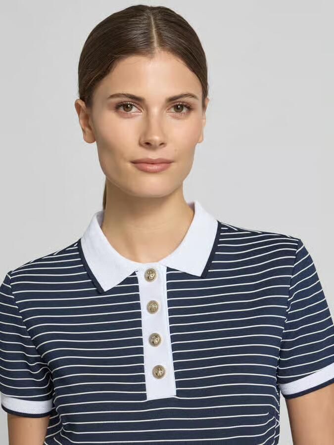 Guess Kort poloshirt van viscosemix model 'ALPHONSINE'