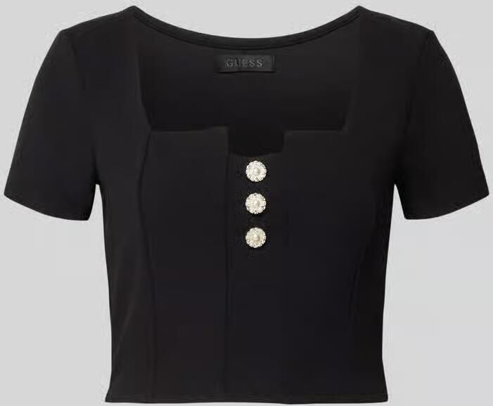 Guess Kort T-shirt met siersteentjes model 'Evelina'