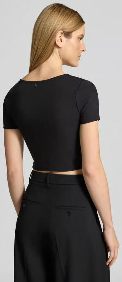 Guess Kort T-shirt met siersteentjes Model 'Evelina' - Foto 4