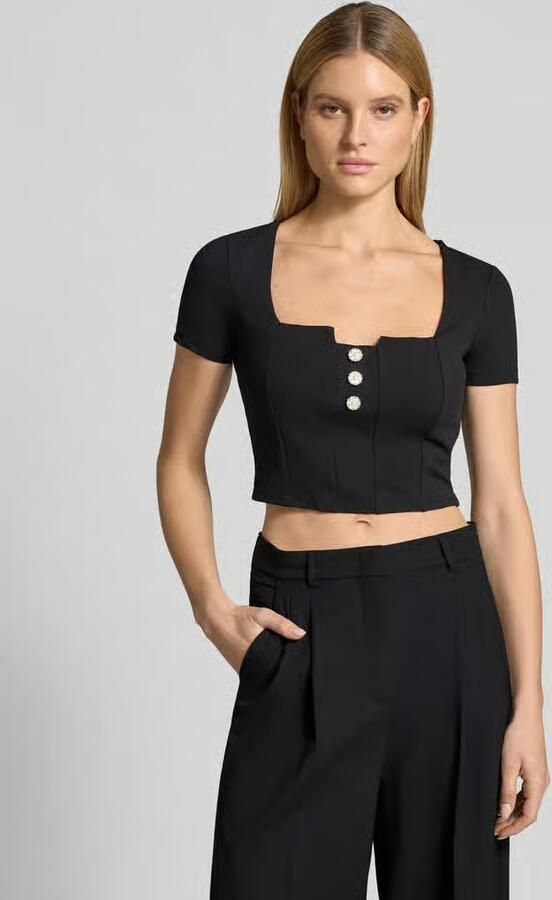 Guess Kort T-shirt met siersteentjes Model 'Evelina' - Foto 2