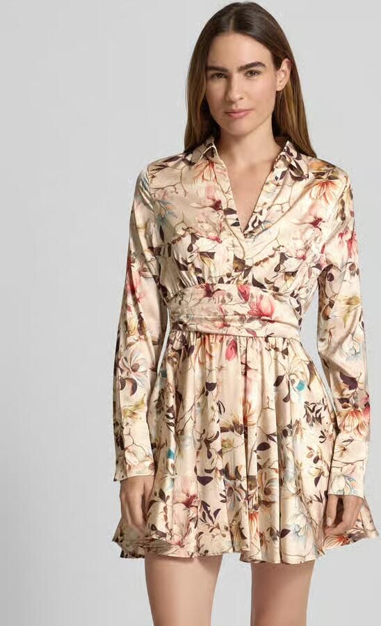 Guess Mini-jurk met V-hals model 'CONCETTA FLARE DRESS' - Foto 2