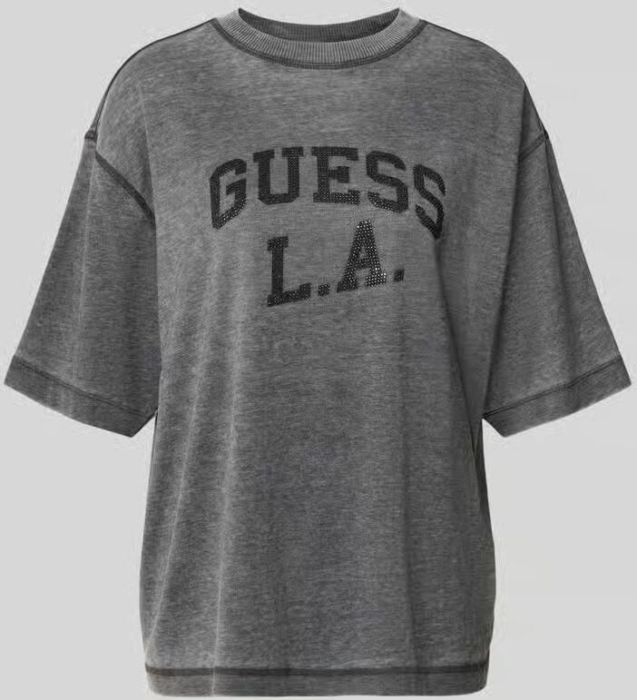 Guess oversized t-shirt met siersteentjes en ronde hals