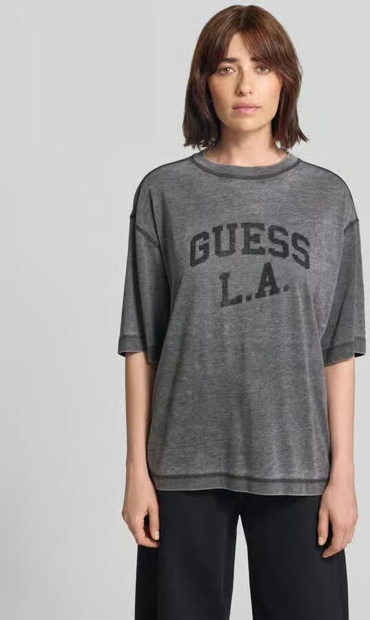 Guess oversized t-shirt met siersteentjes en ronde hals - Foto 4