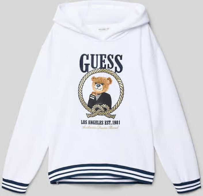 Guess Regular fit hoodie met logostitching