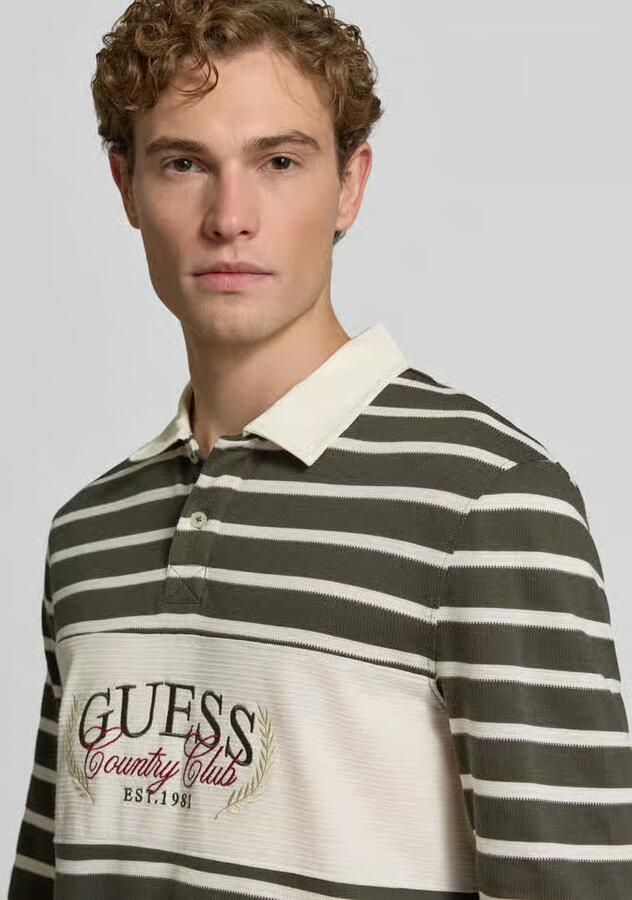 Guess Regular fit sweatshirt met polokraag model 'JACQUARD'