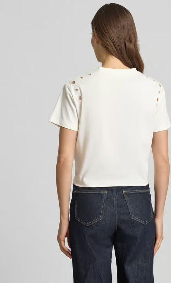 Guess regular fit T-shirt met gaatjesmotief - Foto 2