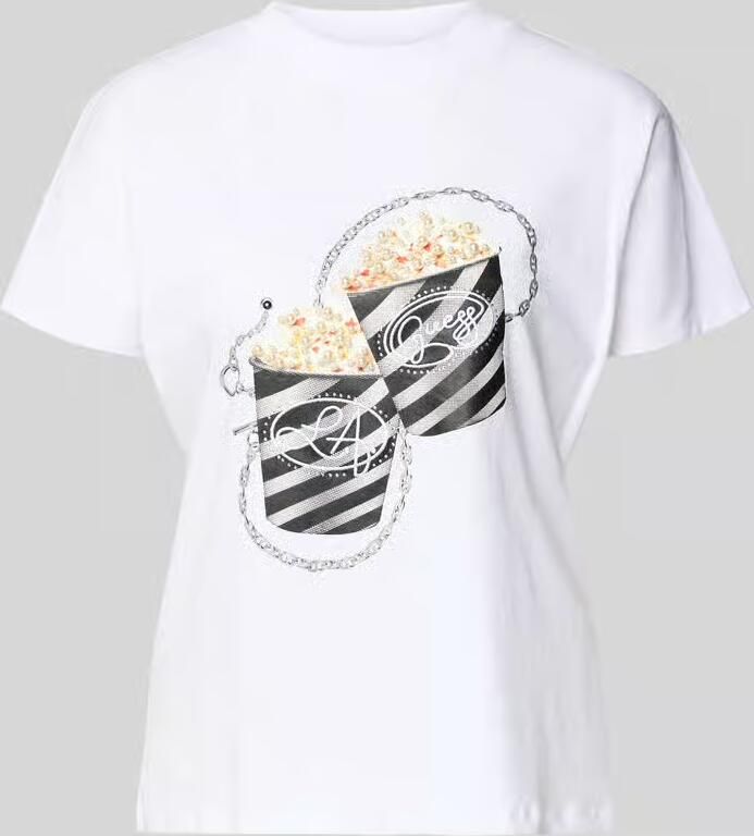 Guess Regular fit T-shirt met siersteentjes model 'Popcorn'