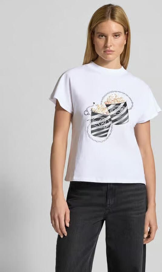 Guess Regular fit T-shirt met siersteentjes model 'Popcorn' - Foto 2