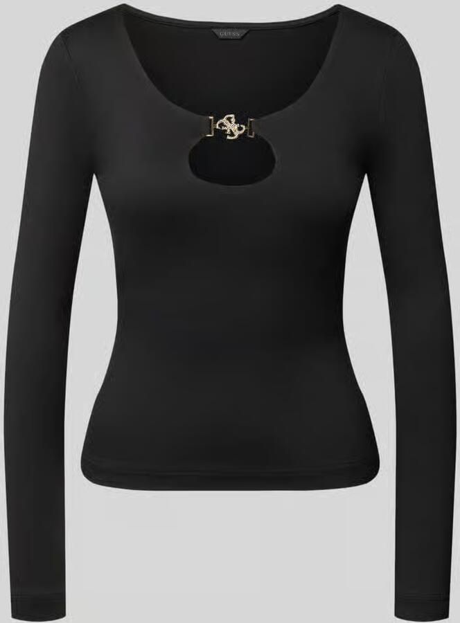 Guess relaxed fit shirt met lange mouwen van elastische materiaalmix