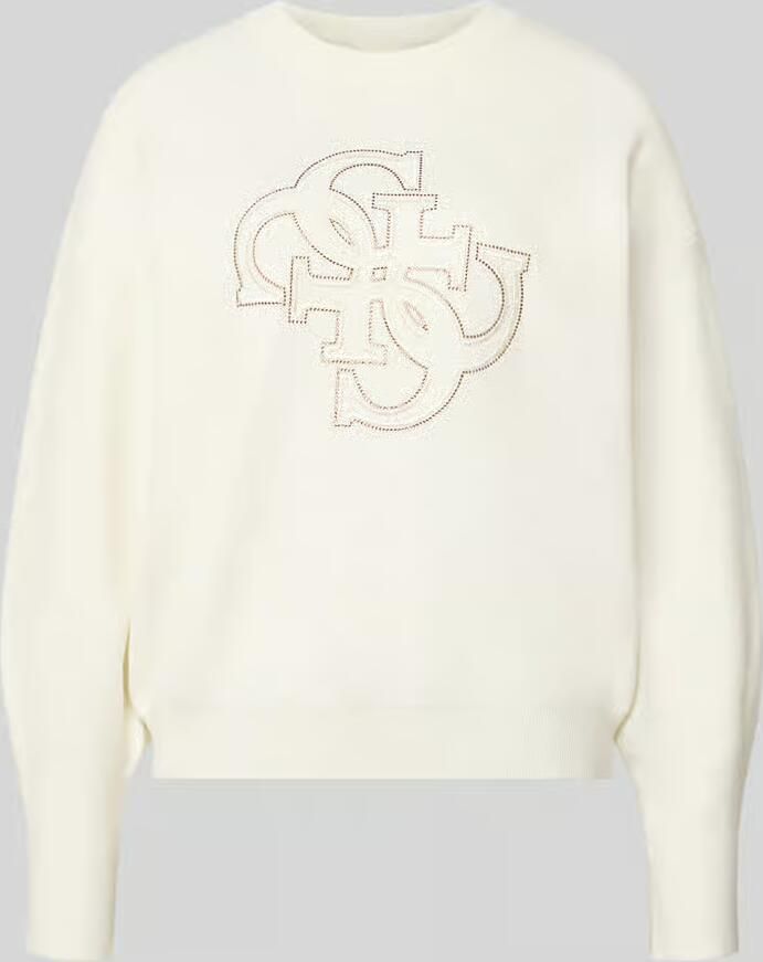 Guess relaxed fit shirt met lange mouwen van elastische materiaalmix