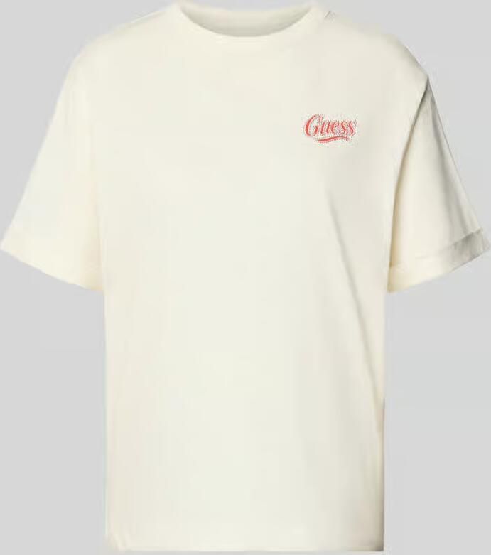 Guess relaxed fit T-shirt met siersteentjes model 'Emotional'