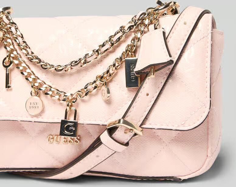 Guess schoudertas met labelapplicatie model 'LIBBY'