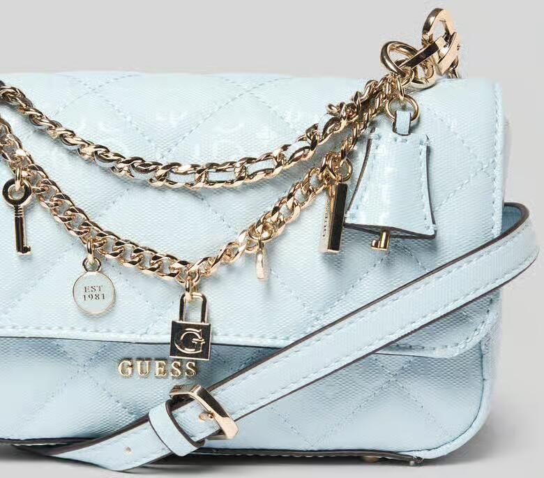 Guess schoudertas met labelapplicatie model 'LIBBY'