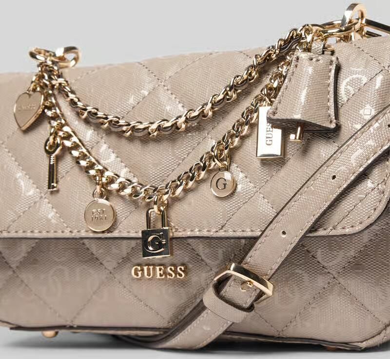 Guess schoudertas met labelapplicatie model 'LIBBY'