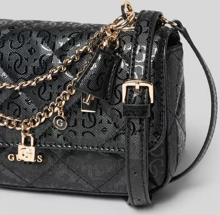 Guess schoudertas met labelapplicatie model 'LIBBY'
