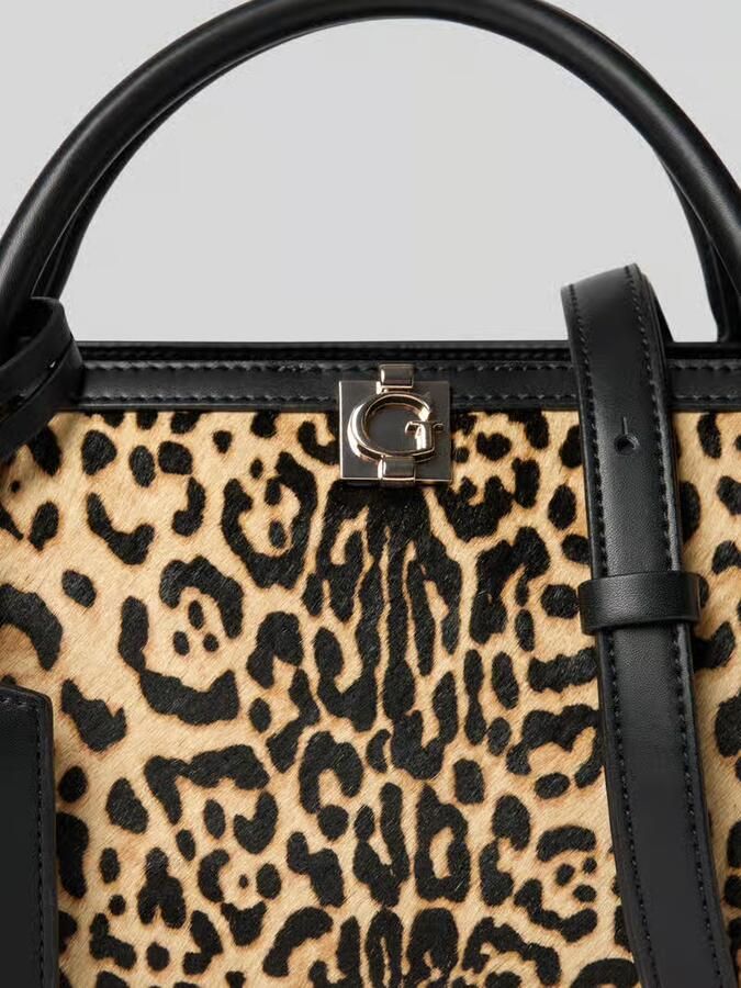 Guess Schoudertas van echt rundleer model 'Audrey'