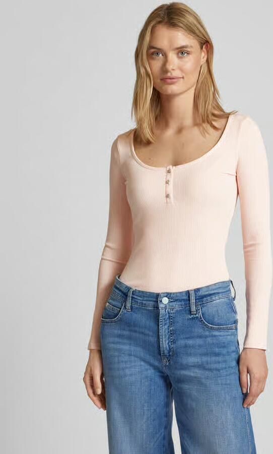 Guess Shirt met lange mouwen in riblook model 'KARLEE' - Foto 2