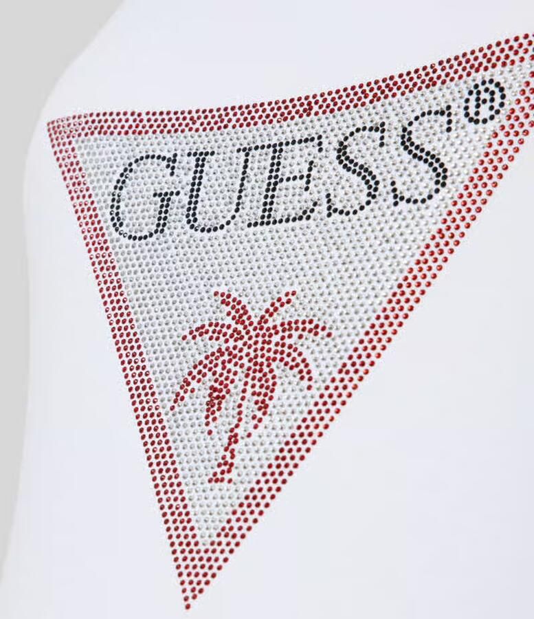 Guess Witte Rhinestone Driehoek Badpak White Dames