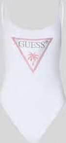 Guess Witte Rhinestone Driehoek Badpak White Dames