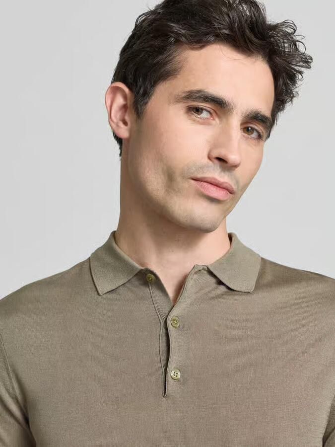 Guess Slim fit poloshirt van een mix van lyocell en zijde - Foto 2