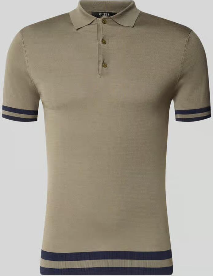 Guess Slim fit poloshirt van een mix van lyocell en zijde