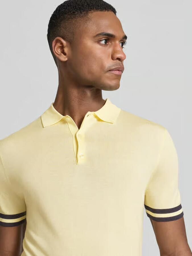 Guess Slim fit poloshirt van een mix van lyocell en zijde - Foto 2