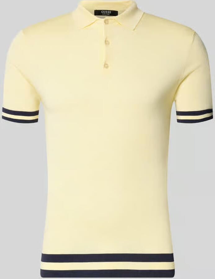 Guess Slim fit poloshirt van een mix van lyocell en zijde