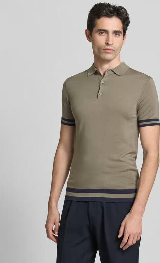 Guess Slim fit Poloshirt van Mix van lyocell en zijde - Foto 4