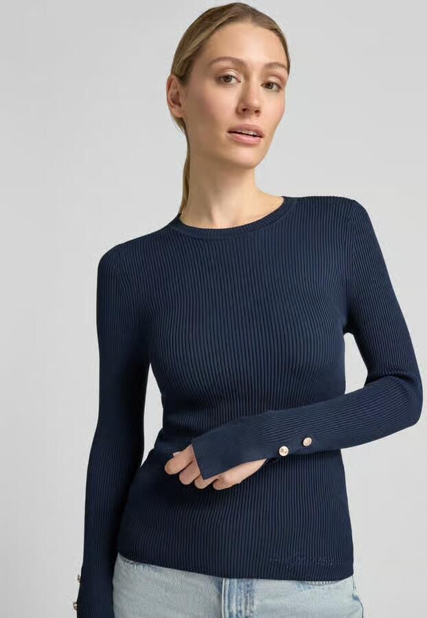 Guess slim fit shirt met lange mouwen van viscosemix model 'Ellie'