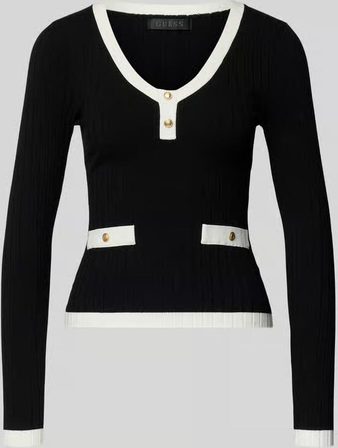 Guess Slim fit shirt met lange mouwen van viscosemix model 'Laurel'