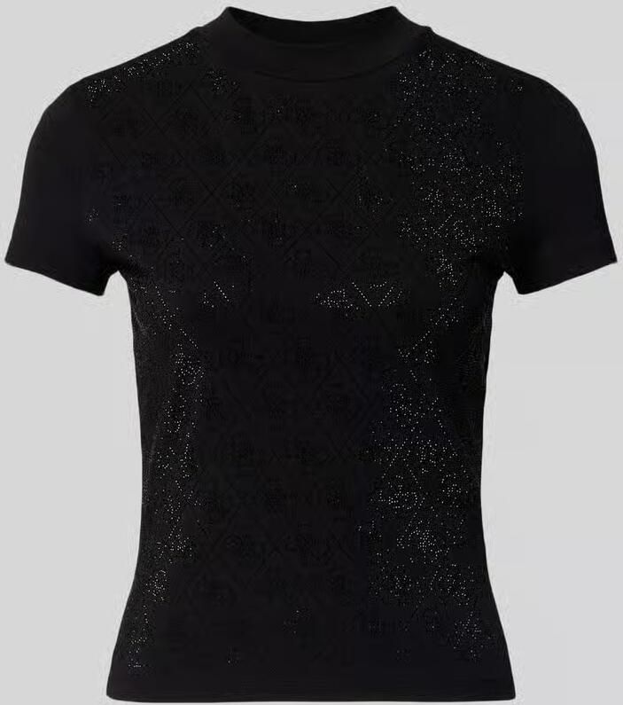 Guess T-shirt Korte Mouw SS MOCK NECK ALL OVER 4G TEE W4BI26 J1314