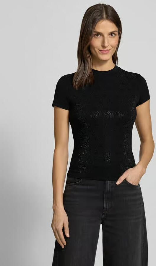 Guess T-shirt Korte Mouw SS MOCK NECK ALL OVER 4G TEE W4BI26 J1314 - Foto 4