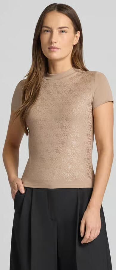 Guess Slim fit T-shirt met all-over strass-steentjes - Foto 3