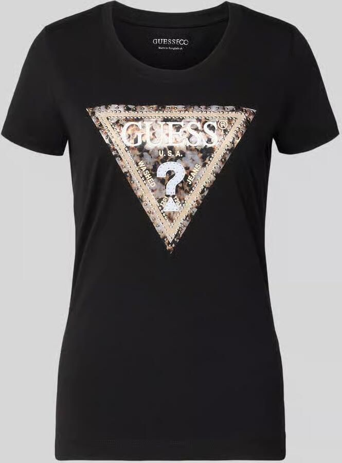 Guess Slim fit T-shirt met siersteentjes