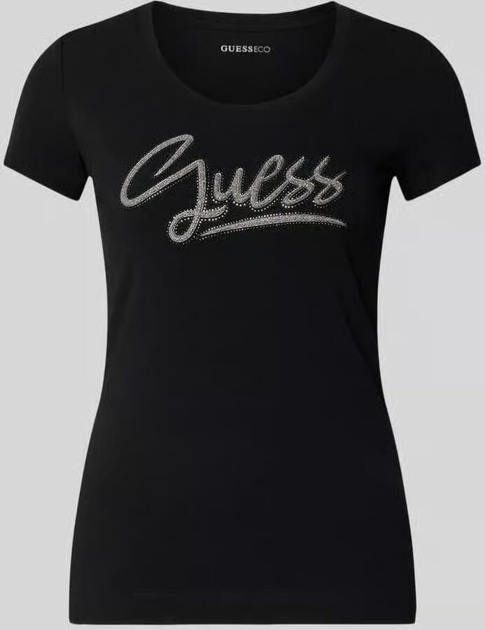 Guess Slim fit T-shirt met strass-steentjes