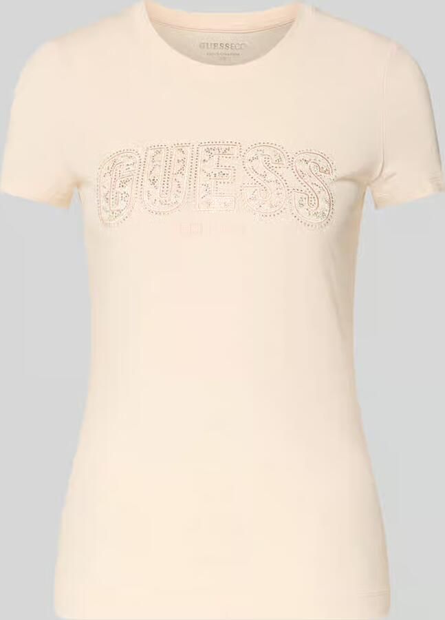 Guess slim fit T-shirt met strass-steentjes - Foto 2