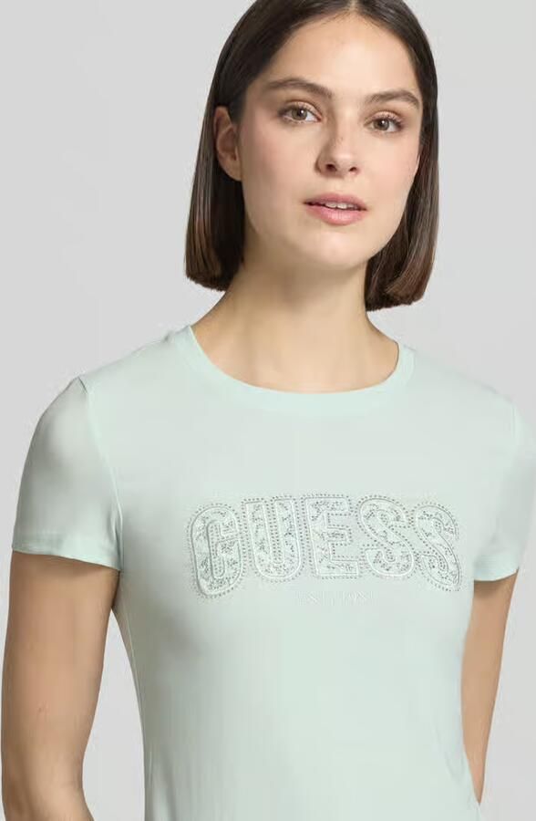 Guess slim fit T-shirt met strass-steentjes